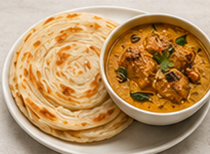Porotta+chicken curry